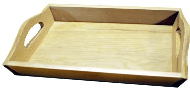 WOODEN TRAY beach wood frame)