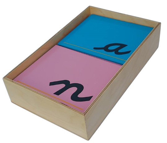 SANDPAPER LETTERS WITH BOX CURSIVE