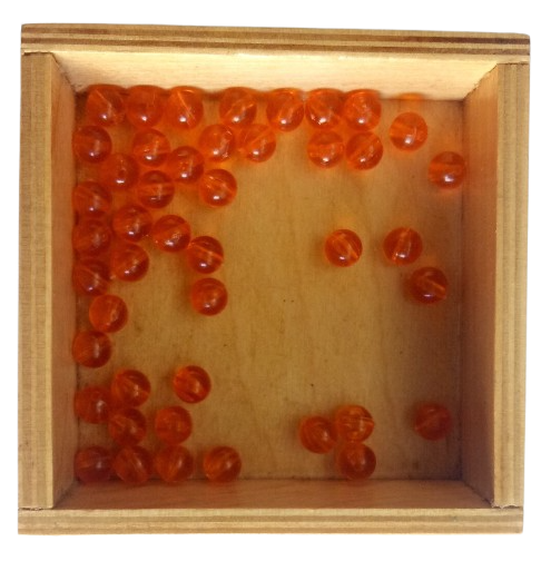 A BOX OF UNIT BEADS WITH 45 UNITS